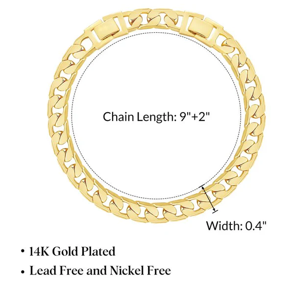 2pc 14k Chunky Link Anklets
